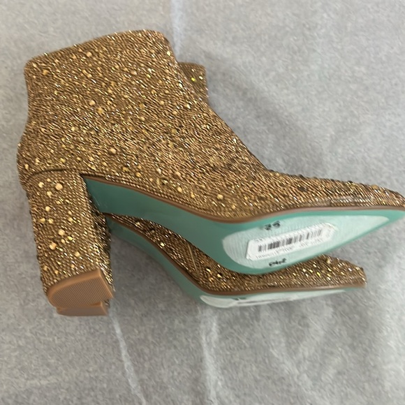 Blue by Betsey Johnson Cady Rhinestone Embellished Block Heel Booties - Picture 14 of 14